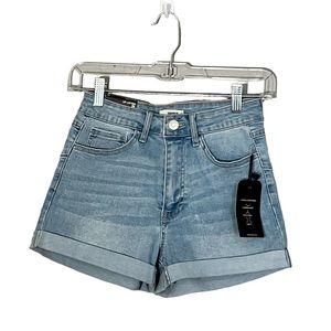 Forever 21 Women’s Light Wash 5 Pocket Denim Shorts Slim Fit